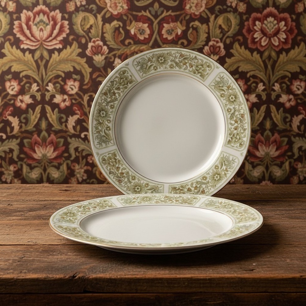 Fine China Of Japan "Florence" Dinner Plates, Set of 2 Vintage Floral Dinnerware